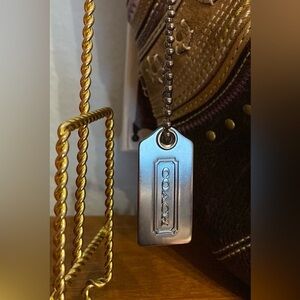 Coach Y2K Gunmetal Hang Tag with Original Ball Chain